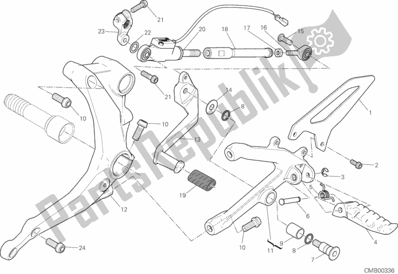 Todas as partes de Apoios Para Os Pés, Esquerdo do Ducati Superbike 1199 Panigale S ABS USA 2014